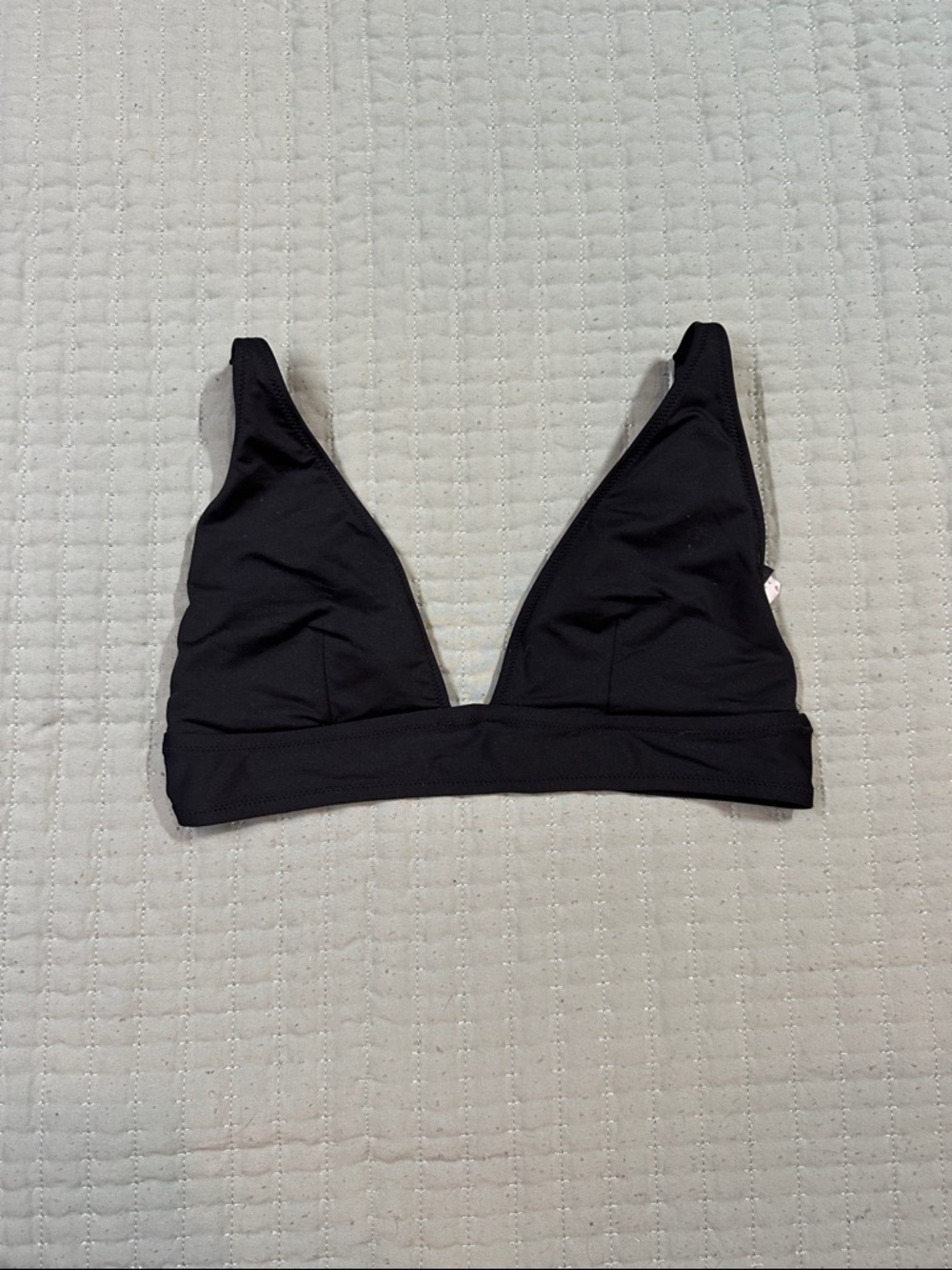 J. Crew Black Plunge Triangle Swim Top